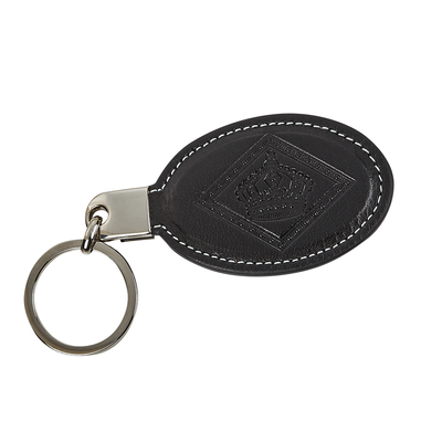 Diamond Crown Leather Keychain