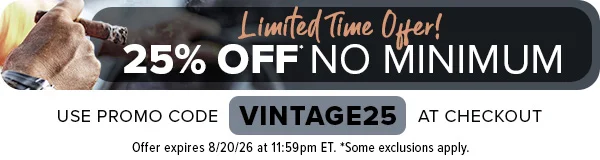 Act Now! Limited time offer. 25% OFF No Minimum Sitewide. Use promo code VINTAGE25 at checkout. Offer expires 8/20/26 at 11:59pm ET. *Some exclusions apply.