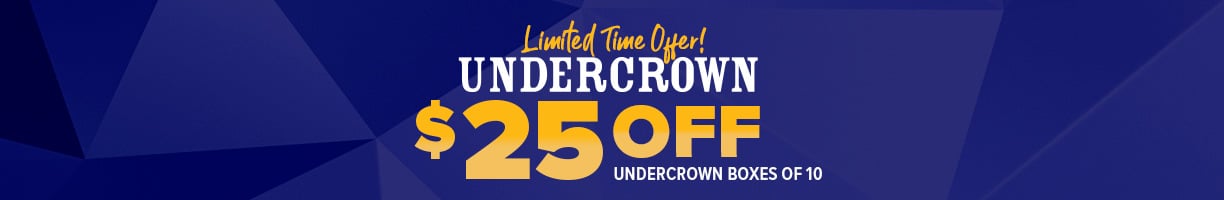 Limited Time Offer! Undercrown $25 Off Undercrown Boxes of 10 purchase